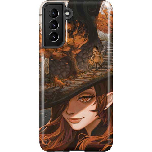 Halloween Pumpkin Witch with Fox by Ivy Dolamore Galaxy S21 Plus 5G Pro Case