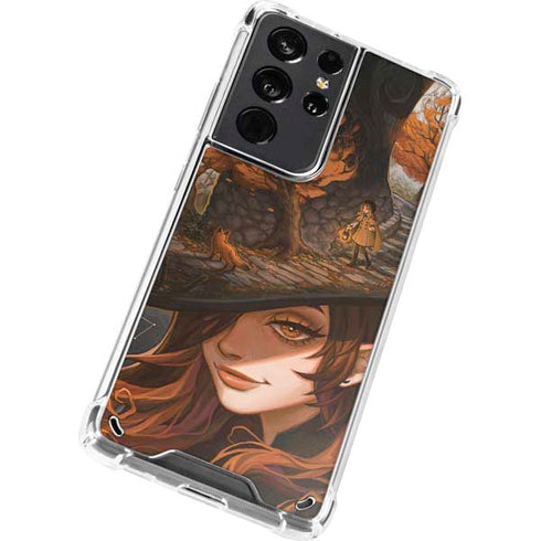 Halloween Pumpkin Witch with Fox by Ivy Dolamore Galaxy S21 Ultra 5G Clear Case