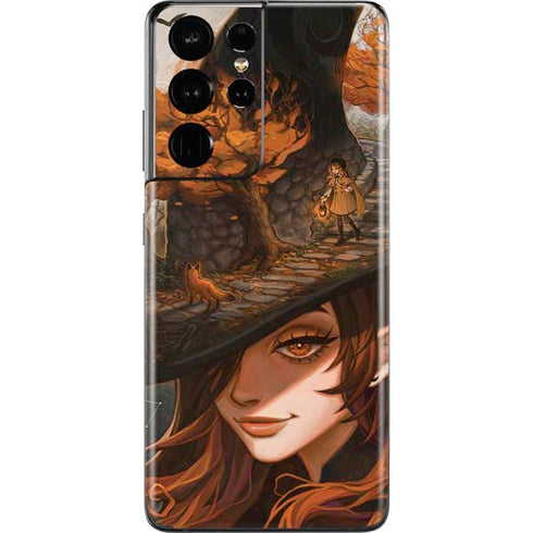Halloween Pumpkin Witch with Fox by Ivy Dolamore Galaxy S21 Ultra 5G Skin