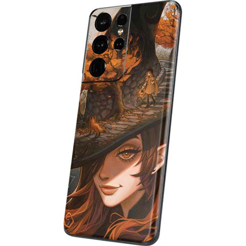 Halloween Pumpkin Witch with Fox by Ivy Dolamore Galaxy S21 Ultra 5G Skin