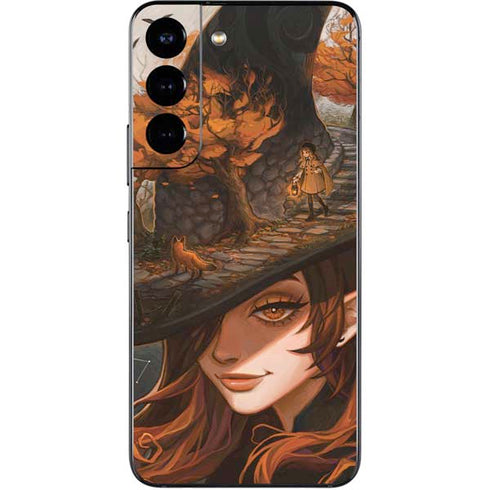Halloween Pumpkin Witch with Fox by Ivy Dolamore Galaxy S22 Skin