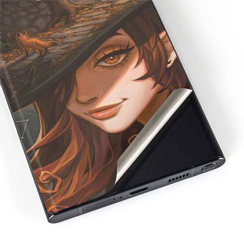 Halloween Pumpkin Witch with Fox by Ivy Dolamore Galaxy S22 Ultra Skin