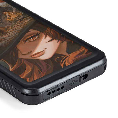 Halloween Pumpkin Witch with Fox by Ivy Dolamore Galaxy S23 Plus Waterproof Case