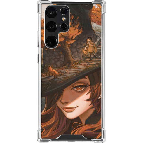 Halloween Pumpkin Witch with Fox by Ivy Dolamore Galaxy S23 Ultra Clear Case