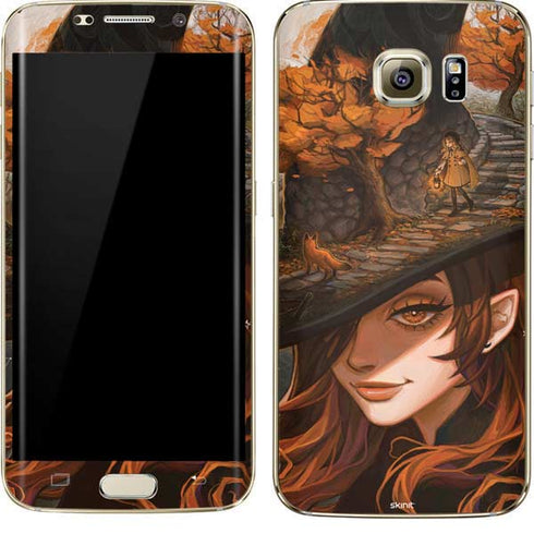 Halloween Pumpkin Witch with Fox by Ivy Dolamore Galaxy S7 Edge Skin