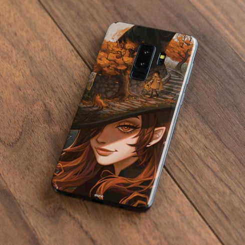 Halloween Pumpkin Witch with Fox by Ivy Dolamore Galaxy S9 Plus Skin