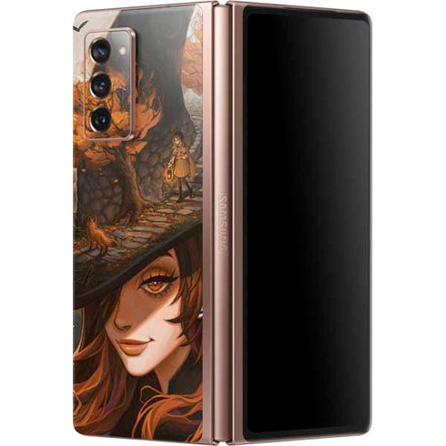 Halloween Pumpkin Witch with Fox by Ivy Dolamore Galaxy Z Fold2 5G Skin