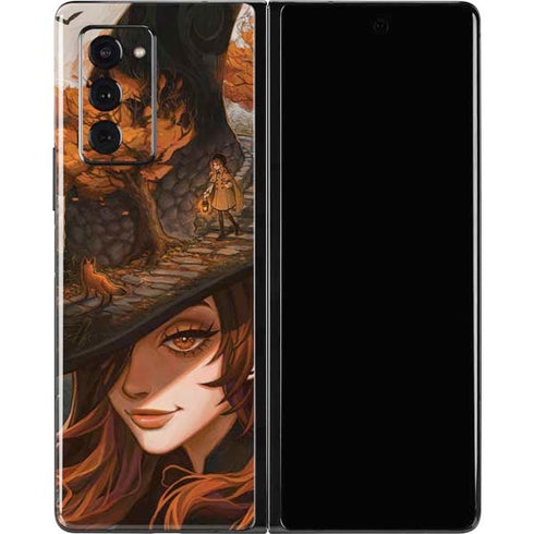 Halloween Pumpkin Witch with Fox by Ivy Dolamore Galaxy Z Fold2 5G Skin