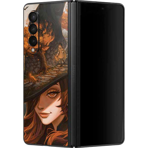 Halloween Pumpkin Witch with Fox by Ivy Dolamore Galaxy Z Fold3 5G Skin