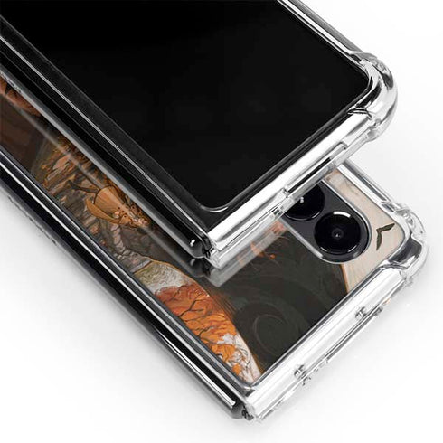 Halloween Pumpkin Witch with Fox by Ivy Dolamore Galaxy Z Fold4 5G Clear Case