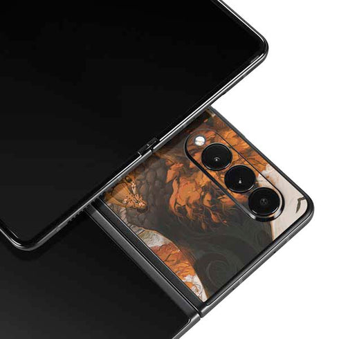 Halloween Pumpkin Witch with Fox by Ivy Dolamore Galaxy Z Fold4 5G Skin