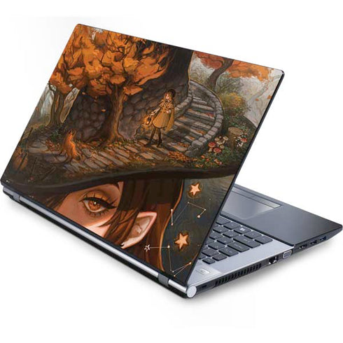 Halloween Pumpkin Witch with Fox by Ivy Dolamore Generic Laptop Skin