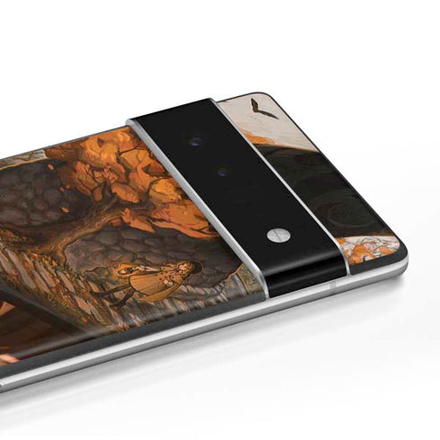 Halloween Pumpkin Witch with Fox by Ivy Dolamore Google Pixel 6 Skin