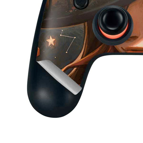 Halloween Pumpkin Witch with Fox by Ivy Dolamore Google Stadia Controller Skin