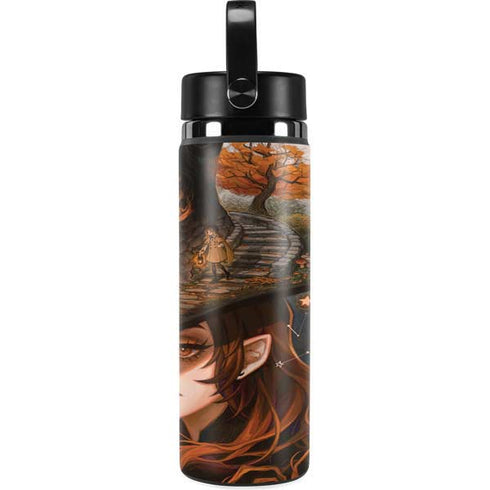 Halloween Pumpkin Witch with Fox by Ivy Dolamore Hydro Flask 20oz Wide Mouth Skin