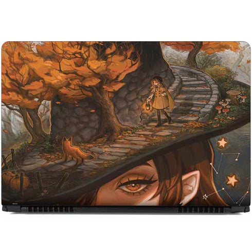 Halloween Pumpkin Witch with Fox by Ivy Dolamore Dell Inspiron Skin