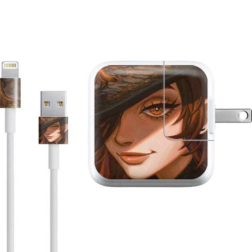 Halloween Pumpkin Witch with Fox by Ivy Dolamore iPad Charger (10W USB) Skin