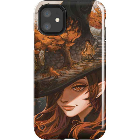 Halloween Pumpkin Witch with Fox by Ivy Dolamore iPhone 11 Impact Case