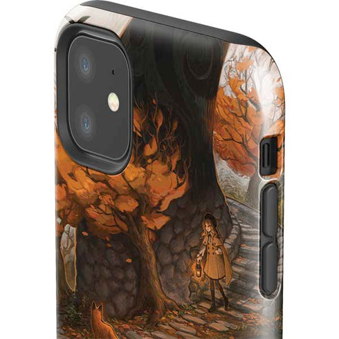 Halloween Pumpkin Witch with Fox by Ivy Dolamore iPhone 11 Impact Case