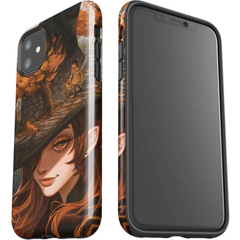 Halloween Pumpkin Witch with Fox by Ivy Dolamore iPhone 11 Impact Case