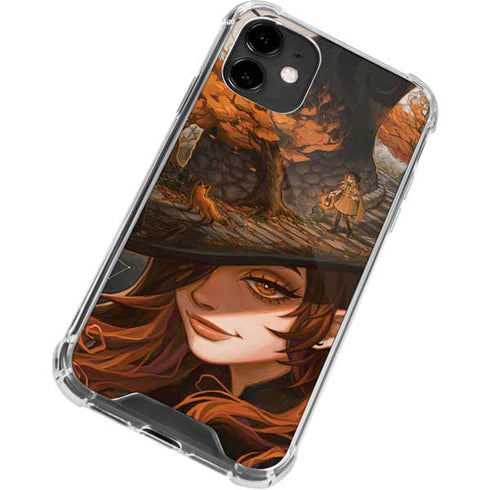 Halloween Pumpkin Witch with Fox by Ivy Dolamore iPhone 12 Clear Case