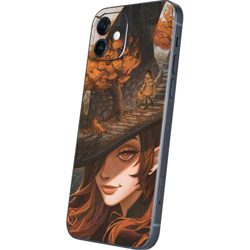 Halloween Pumpkin Witch with Fox by Ivy Dolamore iPhone 12 Mini Skin