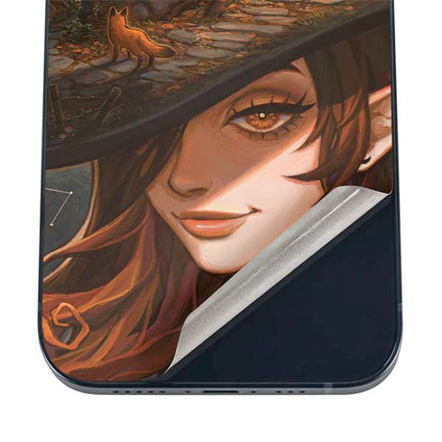 Halloween Pumpkin Witch with Fox by Ivy Dolamore iPhone 12 Skin