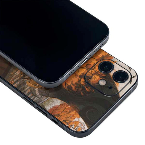 Halloween Pumpkin Witch with Fox by Ivy Dolamore iPhone 12 Skin