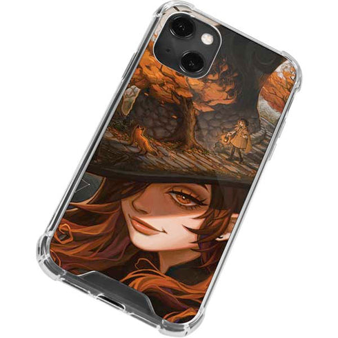 Halloween Pumpkin Witch with Fox by Ivy Dolamore iPhone 13 Mini Clear Case