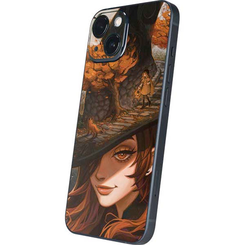 Halloween Pumpkin Witch with Fox by Ivy Dolamore iPhone 13 Mini Skin