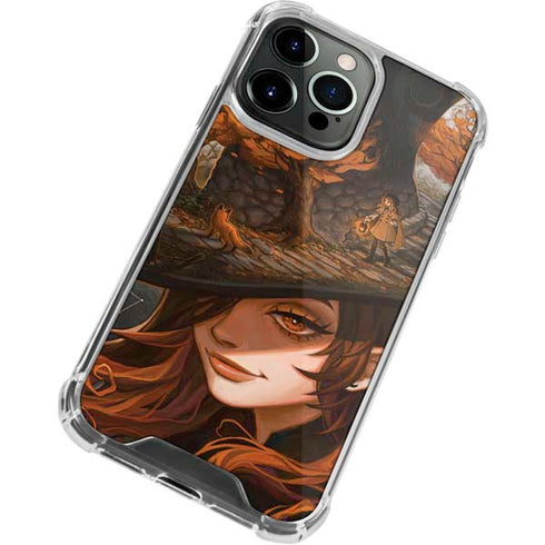 Halloween Pumpkin Witch with Fox by Ivy Dolamore iPhone 13 Pro Clear Case
