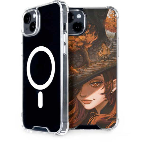 Halloween Pumpkin Witch with Fox by Ivy Dolamore iPhone 15 Plus MagSafe Case