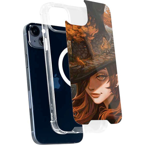Halloween Pumpkin Witch with Fox by Ivy Dolamore iPhone 15 Plus MagSafe Case