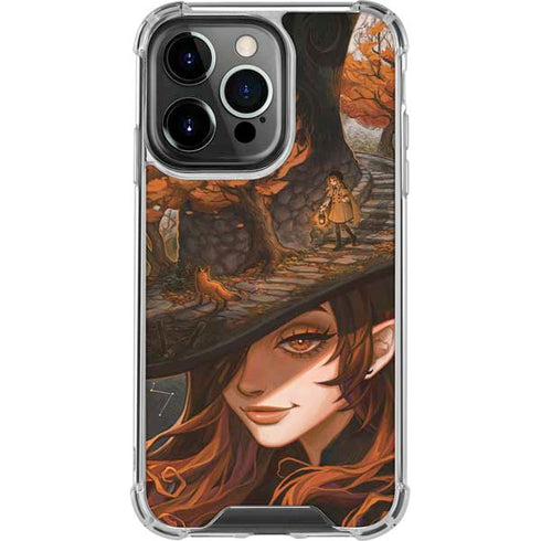 Halloween Pumpkin Witch with Fox by Ivy Dolamore iPhone 14 Pro Clear Case