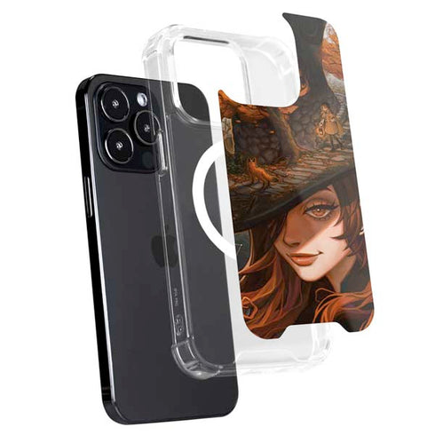 Halloween Pumpkin Witch with Fox by Ivy Dolamore iPhone 15 Pro MagSafe Case
