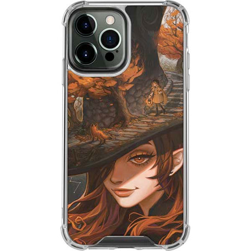 Halloween Pumpkin Witch with Fox by Ivy Dolamore iPhone 14 Pro Max Clear Case