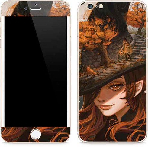 Halloween Pumpkin Witch with Fox by Ivy Dolamore iPhone 6/6s Plus Skin