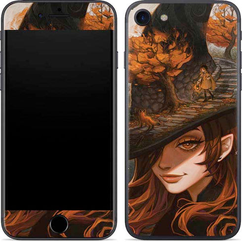 Halloween Pumpkin Witch with Fox by Ivy Dolamore iPhone 7 Skin