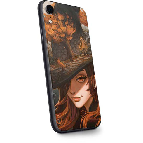Halloween Pumpkin Witch with Fox by Ivy Dolamore iPhone XR Skin