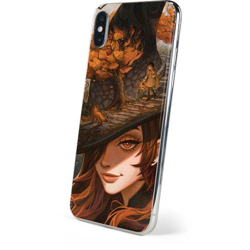 Halloween Pumpkin Witch with Fox by Ivy Dolamore iPhone XS Skin