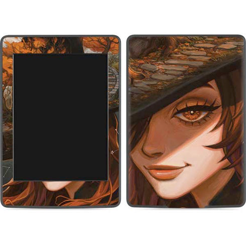 Halloween Pumpkin Witch with Fox by Ivy Dolamore Amazon Kindle Skin