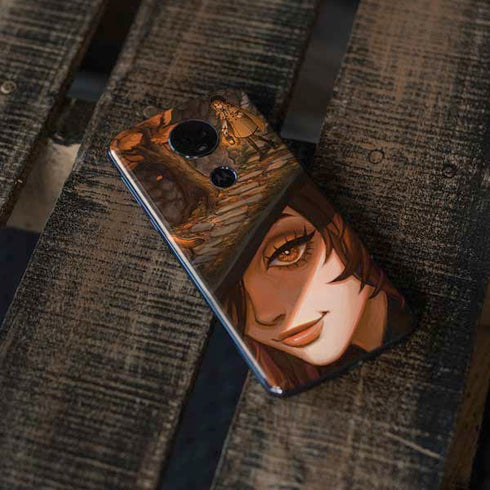 Halloween Pumpkin Witch with Fox by Ivy Dolamore Moto E5 Plus Skin