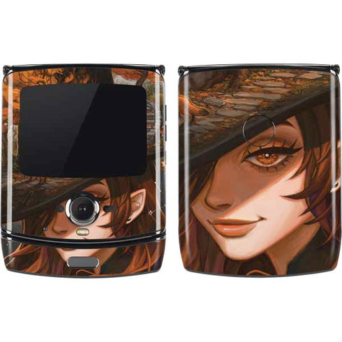 Halloween Pumpkin Witch with Fox by Ivy Dolamore Motorola RAZR Skin