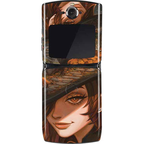 Halloween Pumpkin Witch with Fox by Ivy Dolamore Motorola RAZR Skin