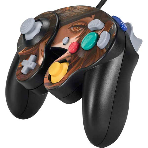 Halloween Pumpkin Witch with Fox by Ivy Dolamore Nintendo GameCube Controller Skin