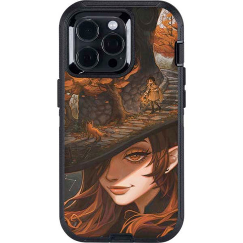 Halloween Pumpkin Witch with Fox by Ivy Dolamore Otterbox Defender iPhone Skin