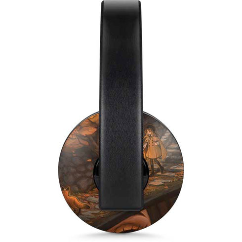 Halloween Pumpkin Witch with Fox by Ivy Dolamore PlayStation 4 Gold Wireless Headset Skin