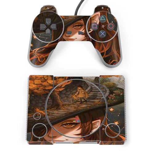 Halloween Pumpkin Witch with Fox by Ivy Dolamore PlayStation Classic Bundle Skin