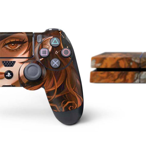 Halloween Pumpkin Witch with Fox by Ivy Dolamore PS4 Console and Controller Bundle Skin