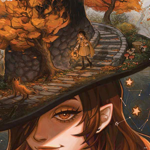 Halloween Pumpkin Witch with Fox by Ivy Dolamore PS4 Console and Controller Bundle Skin